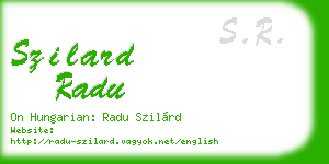 szilard radu business card